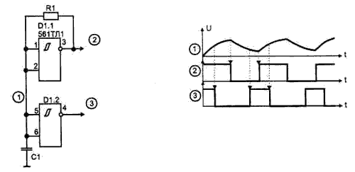 Рис. 5. Генератор перекрывающихся импульсов